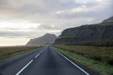 Driving along Iceland's south beach