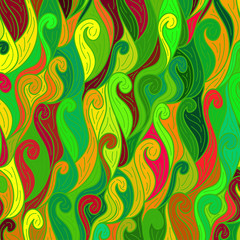 Vector wave background of doodle hand drawn lines