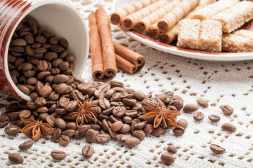 Coffee beans for background