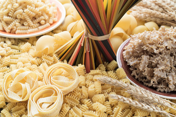Dry Raw Macaroni Texture Background