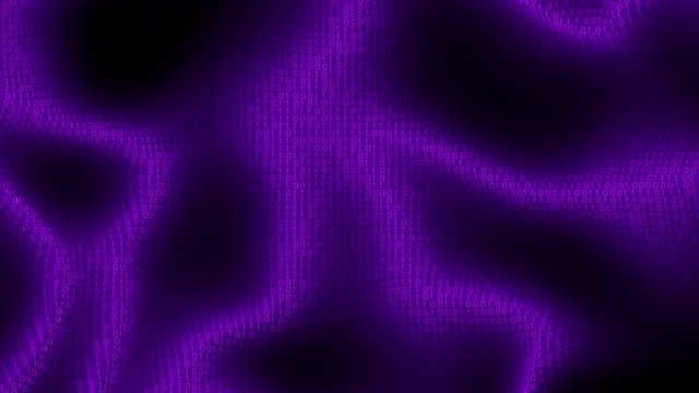 Binary code flow with fractal distortion waves. Binary cyberspace flow of big data information. Loopable animation of business data motion in network. 4k UHD loop