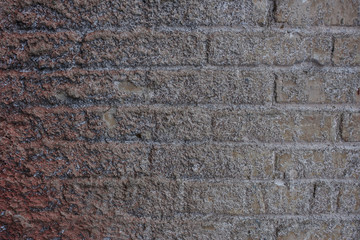 Background, brick wall with snow