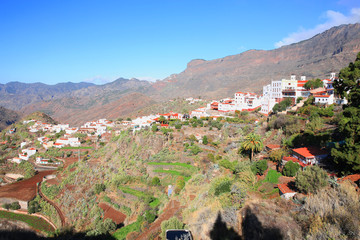 Tejeda in a scenic valley on Gran Canaria Island, Canary Islands, Spain