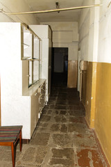 The legacy of the times of the Soviet Union. The room of an operating hairdresser in our time. Ukraine, December 2017