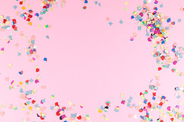 Obraz na płótnie Canvas rosa frame with confetti