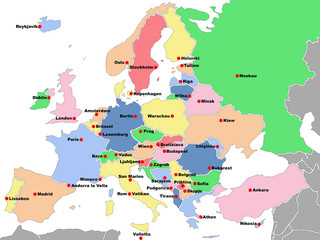 Europa Karte - obrazy, fototapety, plakaty