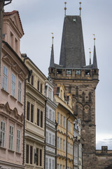 Fototapeta na wymiar Low angle view of buildings, Prague, Czech Republic