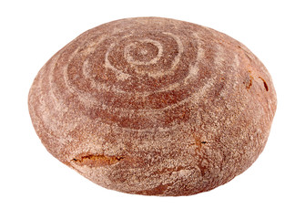 Rye-wheat bread isolated on a white background