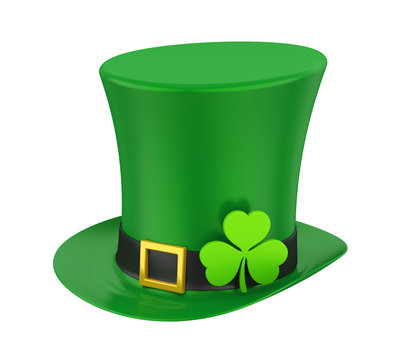 St. Patrick's Day Hat with Clover Isolated