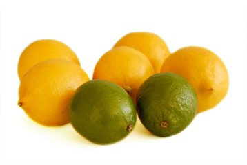 Still life of lemon and lime