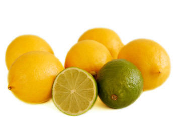 Still life of lemon and lime