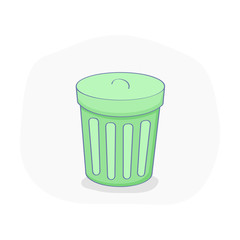 Recycle Bin, Trash Basket and Garbage container concept. Reuse, removal or reduce symbol. Flat outline vector concept, icon on white background.