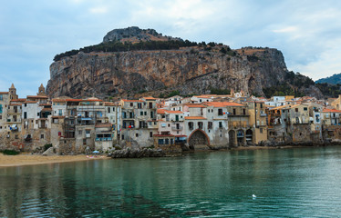 Fototapeta premium Cefalu beach view Sicily, Italy