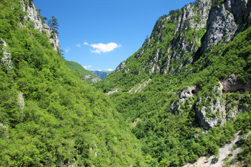 Fototapeta na wymiar A canyon in Pluzine terrain, Montenegro