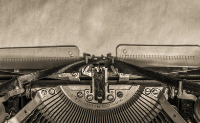 typewriter. sheet of paper. retro