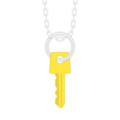 Key hanging on ring.