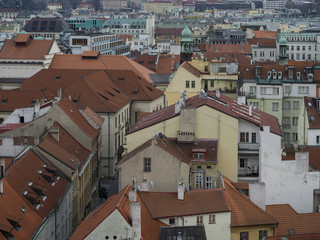 City buildings viewed from Old Town Hall Tower, Old Town Square, Old Town, Prague, Czech Republic