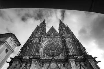 Facade of St Vitus Cathedral, Prague, Czech Republic