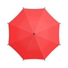 Red umbrella top view.
