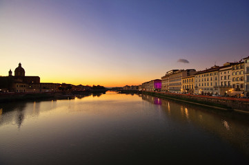 Fototapeta na wymiar Florence at dusk