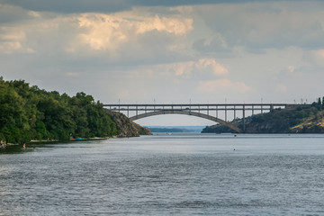 Obraz premium Rocky shores of the island of Khortytsya