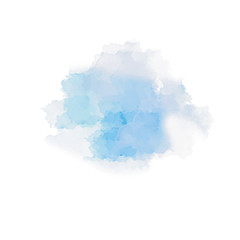 Obraz premium Watercolor cloud. Blue clouds isolated on white background. Vector design