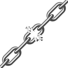 Chain broken vector.
