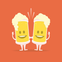 Two drunk beer glasses.