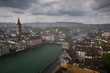 Zurich under the rain
