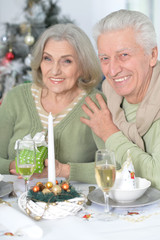 couple celebrating Christmas  