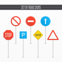 Set of road signs.