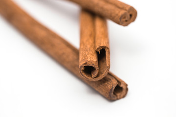 Isolated cinnamon sticks