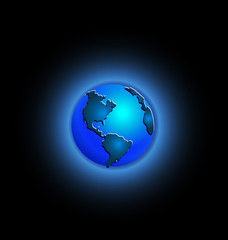 Blue world, earth icon