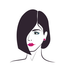 Beautiful woman hair salon icon