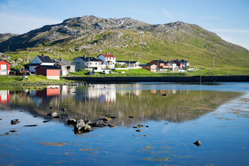 Fototapeta na wymiar Häuser in Skarsvag, Norwegen