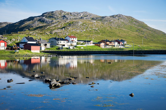 Häuser in Skarsvag, Norwegen