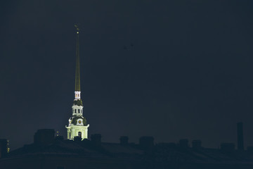 Obraz premium Peter and Paul Fortress in St. Petersburg at night