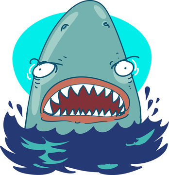 great white shark funny cartoon