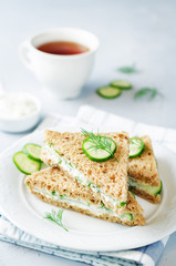 Cream cheese dill cucumber english tea sandwiches