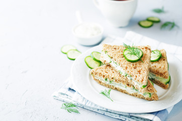 Cream cheese dill cucumber english tea sandwiches © nata_vkusidey