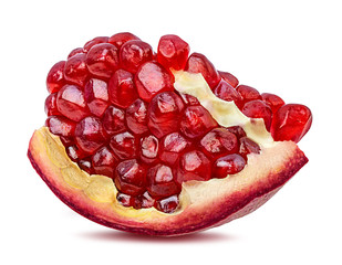 Fresh pomegranate isolated on white background with clipping path