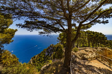 Fototapeta na wymiar Italy. Capri Island. Villa Jovis built by emperor Tiberius - remains the east part