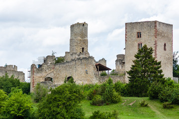 Fototapeta na wymiar The ruins of the castle of Brandenburg near the village of Lauchroeden, a district of Gerstungen, in the federal state of Thuringia. Germany.