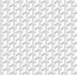 Vector white background. Seamless volumetric geometric pattern. Modern seamless pattern.