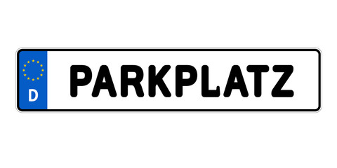 Autokennzeichen Parkplatz - Vektor Illustration