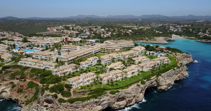 Porto Cristo, Majorca, Spain. Top aerial view of the resort Blau Punta Reina