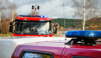 Obraz premium Light of fire engines