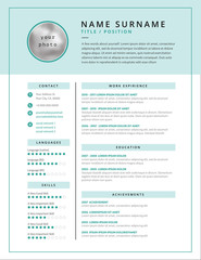 Medical CV / resume template example design for doctors - vector