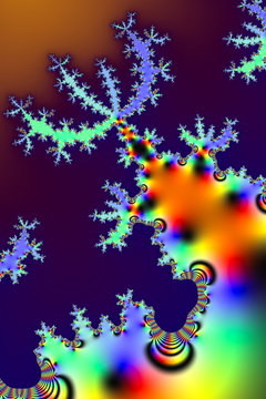 Fractal 2D Texture. Computer Illustration. Beautiful Mathematically Generated Patterns.