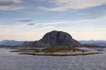 Torghatten Mountain on Torget Island, Norway